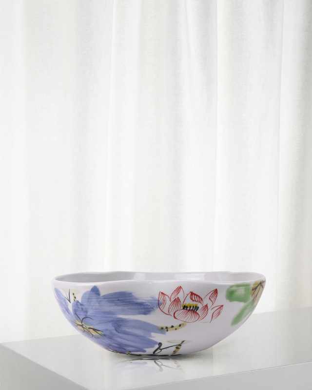 Lotus Pattern Porcelain Bowl, 19"